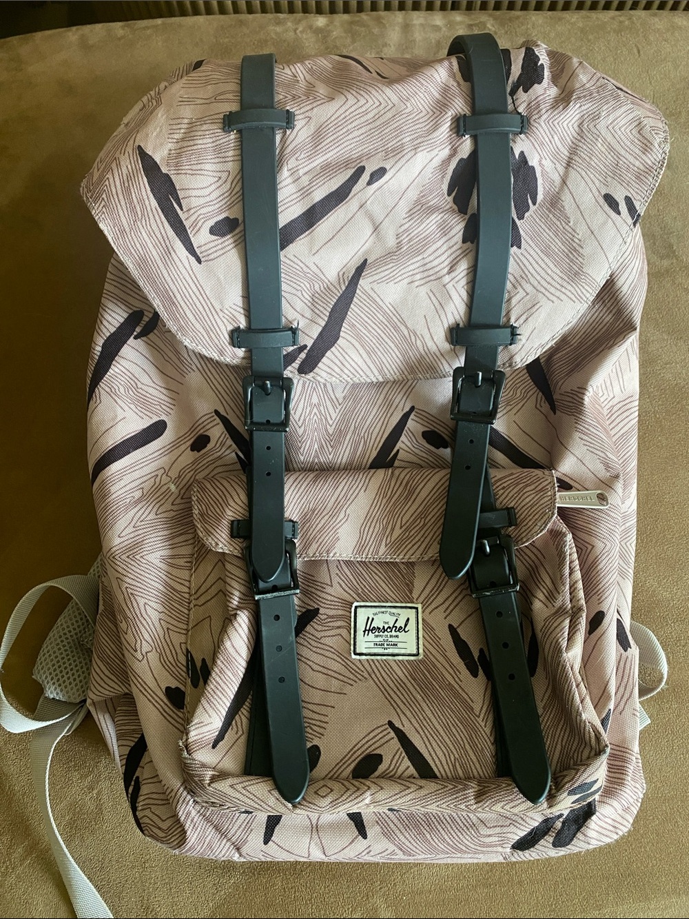Herschel Supply Company Brown Patterned Heritage Backpack with Black Straps